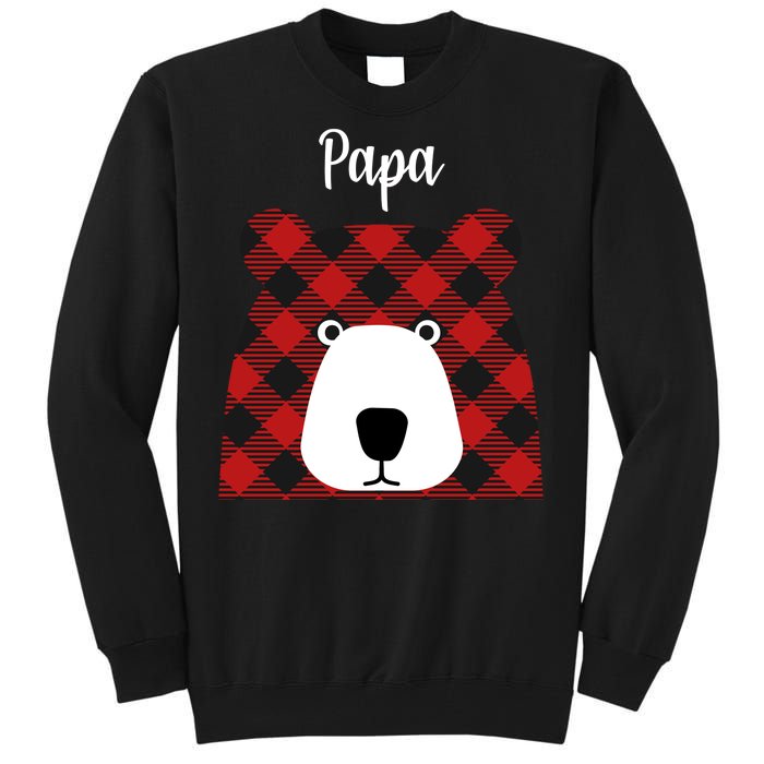 Plaid Pattern Papa Bear Tall Sweatshirt