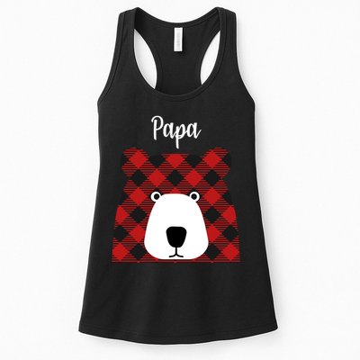 Plaid Pattern Papa Bear Womens Tank Top