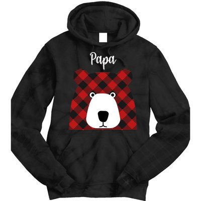 Plaid Pattern Papa Bear Tie Dye Hoodie