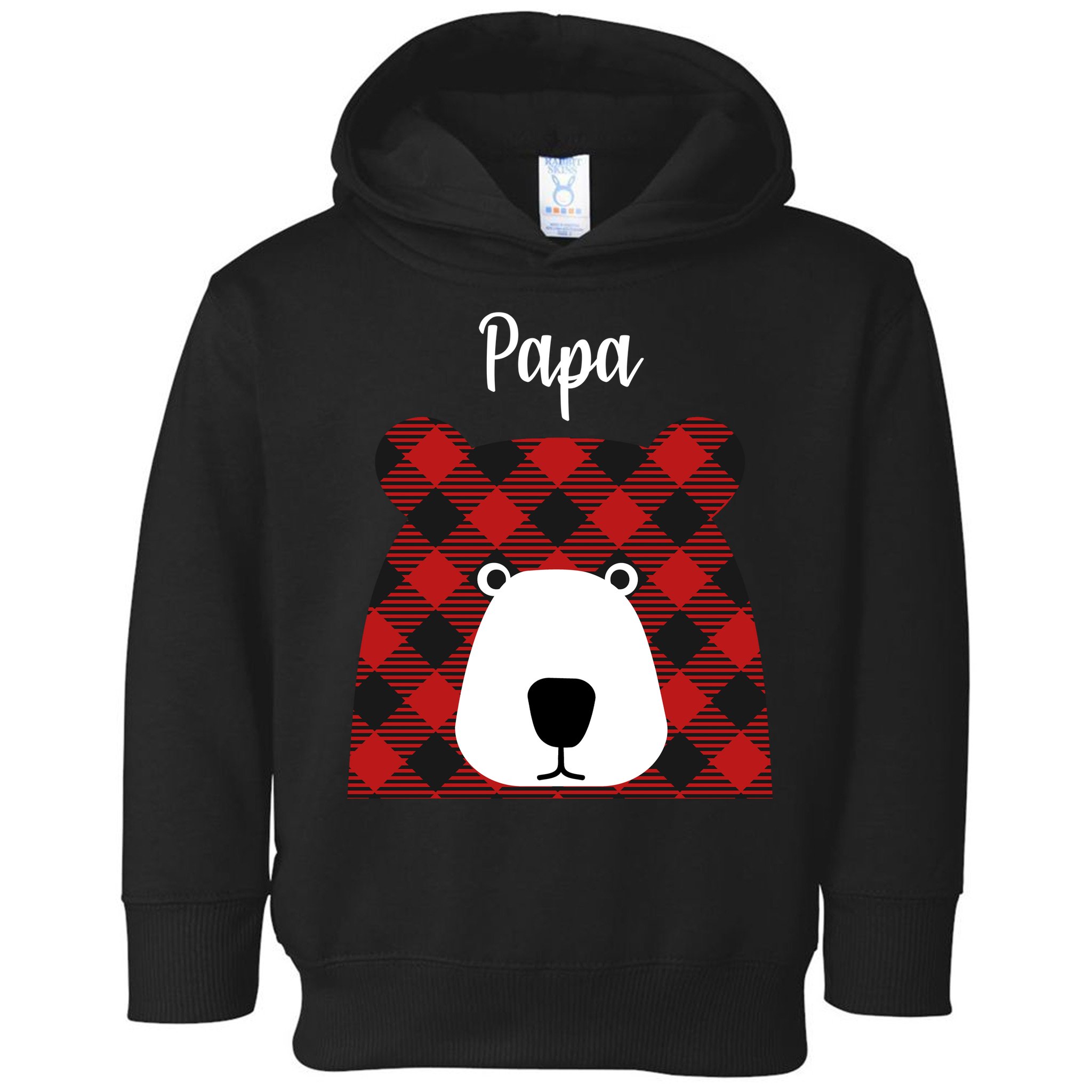 Plaid Pattern Papa Bear Toddler Hoodie