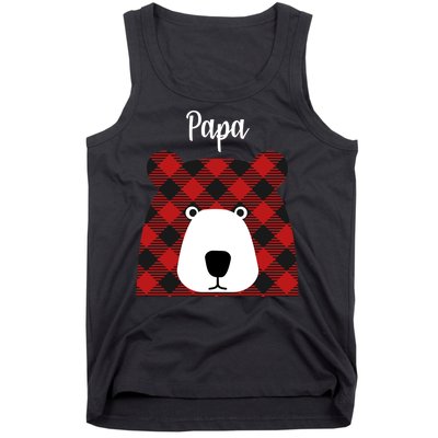 Plaid Pattern Papa Bear Tank Top