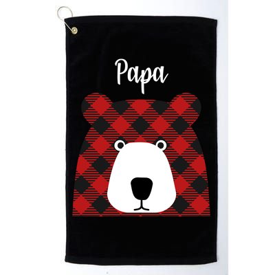 Plaid Pattern Papa Bear Golf Towel