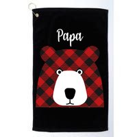 Plaid Pattern Papa Bear Golf Towel
