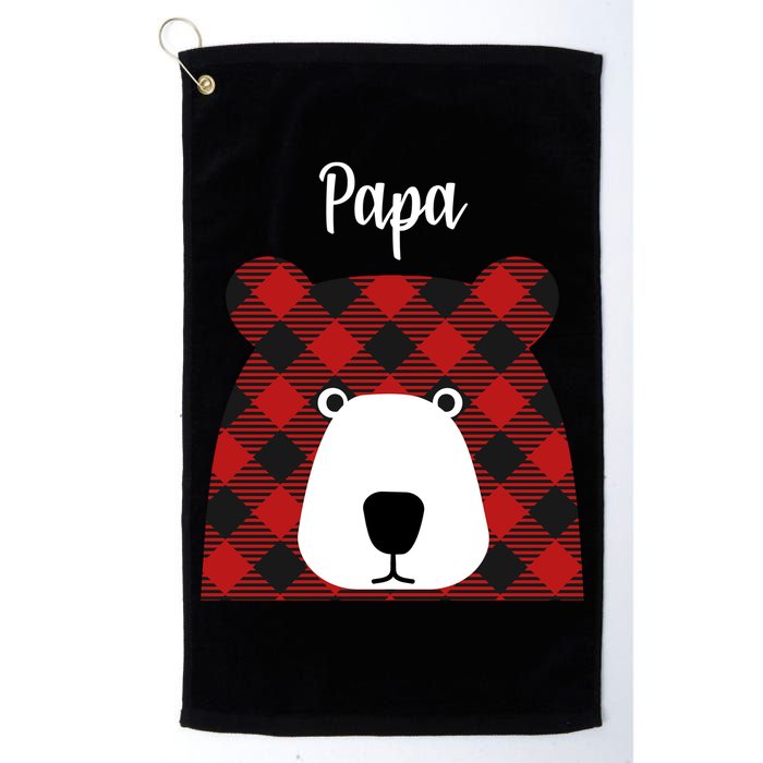 Plaid Pattern Papa Bear Golf Towel