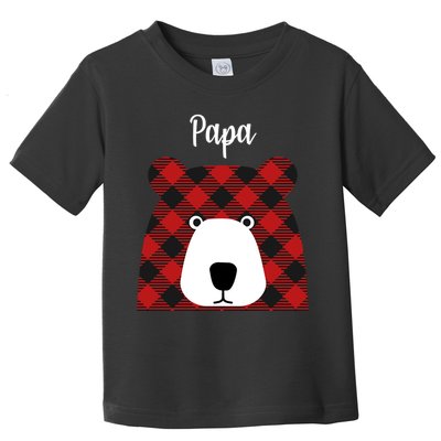Plaid Pattern Papa Bear Toddler T-Shirt