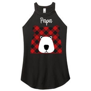 Plaid Pattern Papa Bear Women's Perfect Tri Rocker Tank