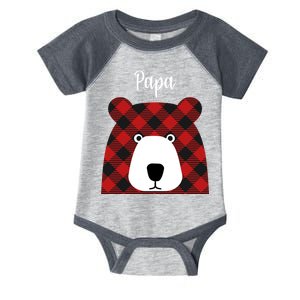 Plaid Pattern Papa Bear Infant Baby Jersey Bodysuit