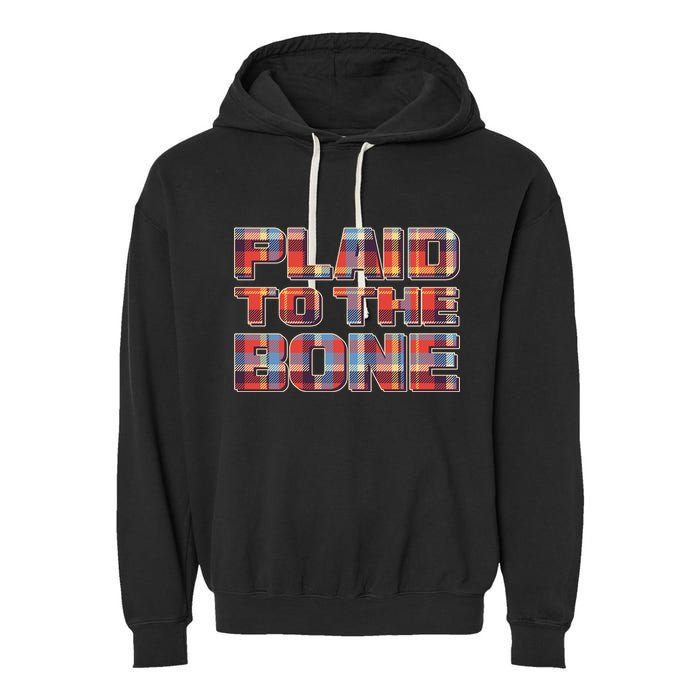 Plaid To The Bone Garment-Dyed Fleece Hoodie