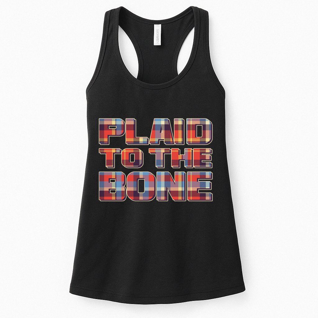 Plaid To The Bone Womens Tank Top