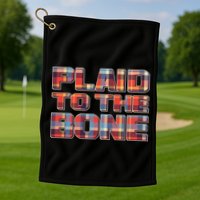 Plaid To The Bone Golf Towel