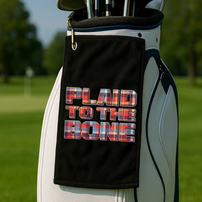 Plaid To The Bone Golf Towel