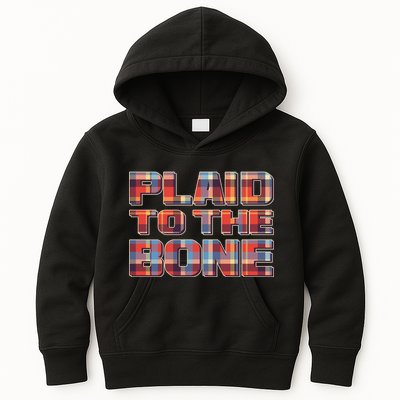 Plaid To The Bone Kids Hoodie