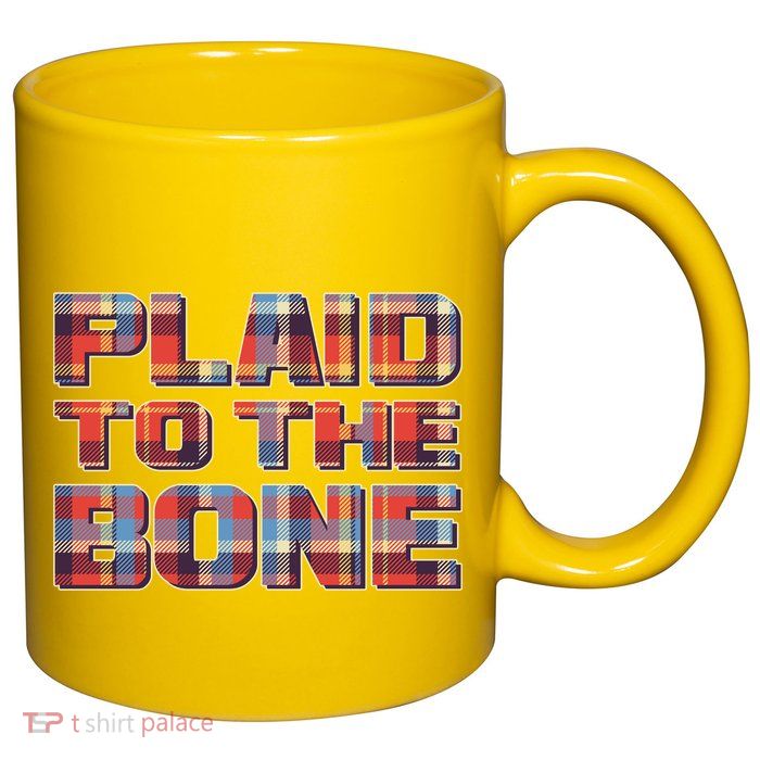 Plaid To The Bone 11oz C Handle Ceramic Mug