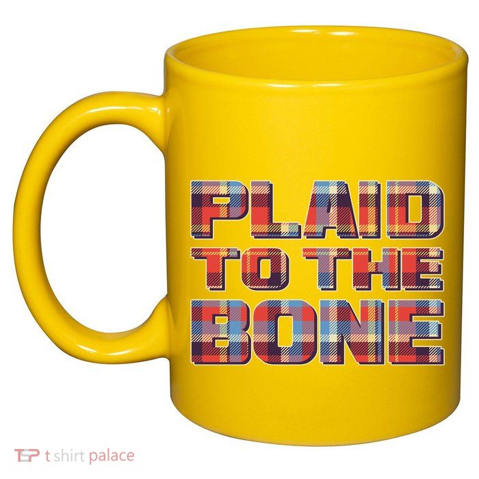 Plaid To The Bone 11oz C Handle Ceramic Mug