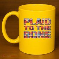 Plaid To The Bone 11oz C Handle Ceramic Mug
