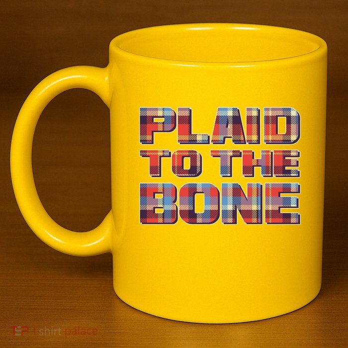 Plaid To The Bone 11oz C Handle Ceramic Mug