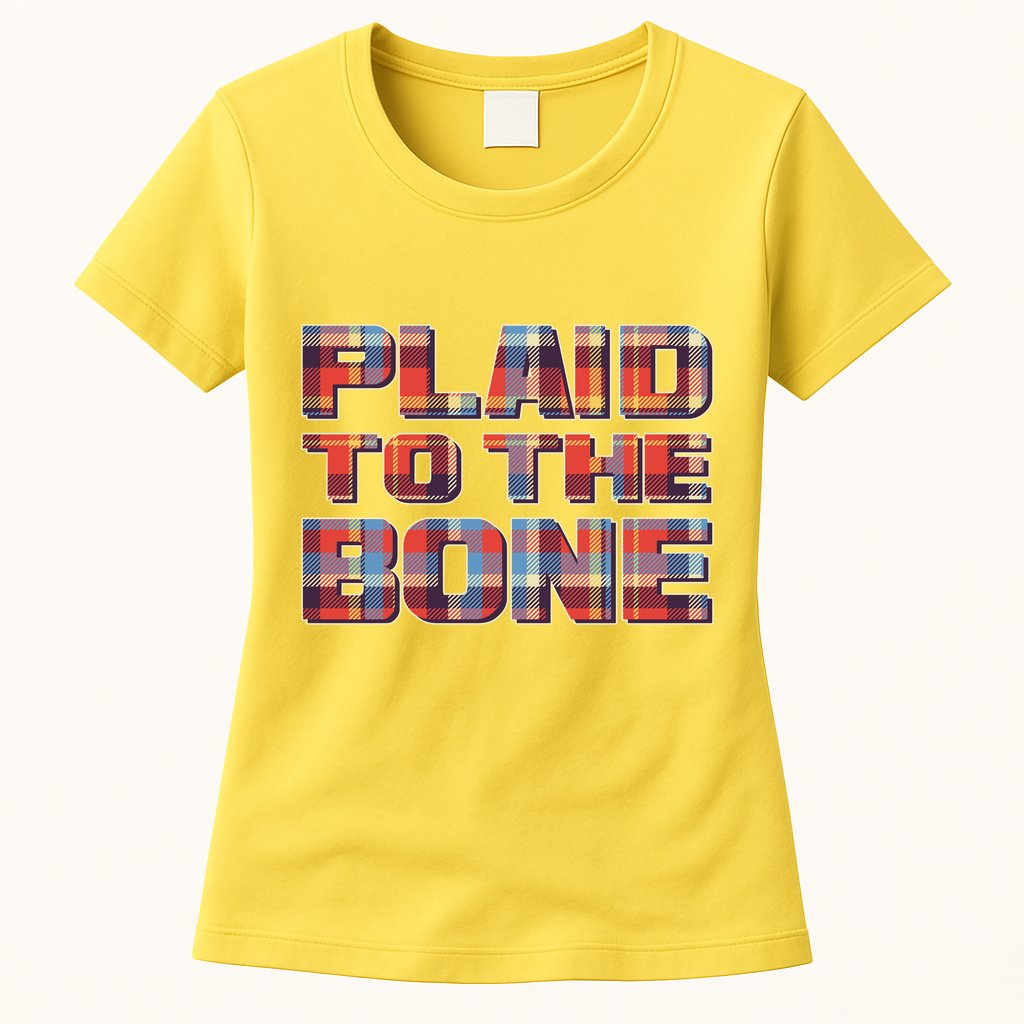 Plaid To The Bone Womens T-Shirt