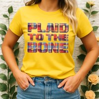 Plaid To The Bone Womens T-Shirt