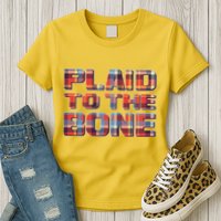 Plaid To The Bone Womens T-Shirt