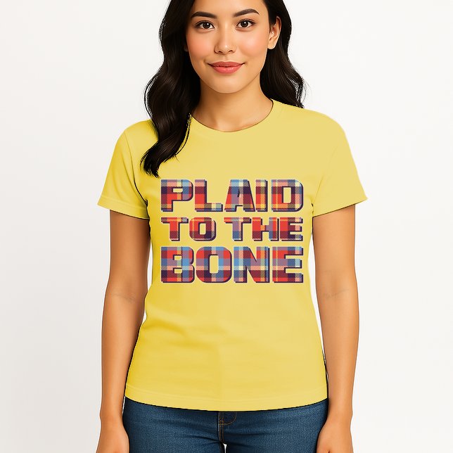 Plaid To The Bone Womens T-Shirt