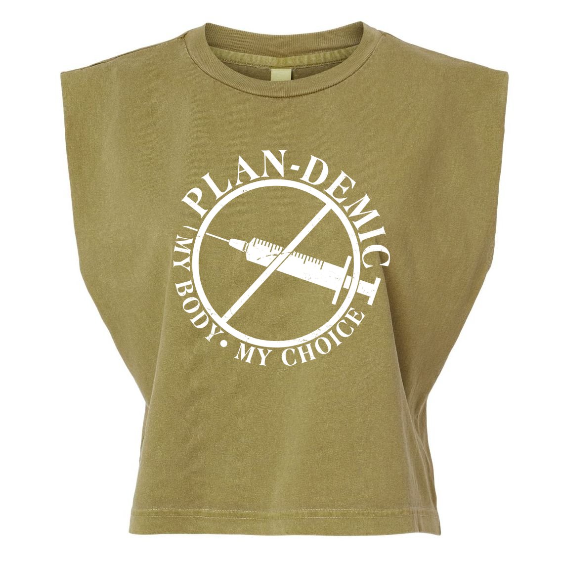 Plan-Demic My Body My Choice Garment-Dyed Women's Muscle Tee