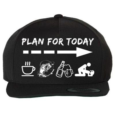 Plan For Today Coffee Fishing Beer Sex Wool Snapback Cap