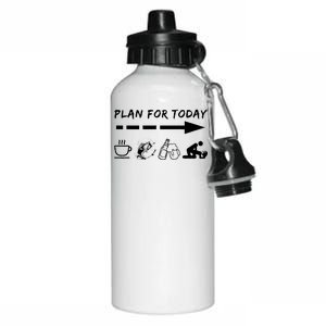 Plan For Today Coffee Fishing Beer Sex Aluminum Water Bottle