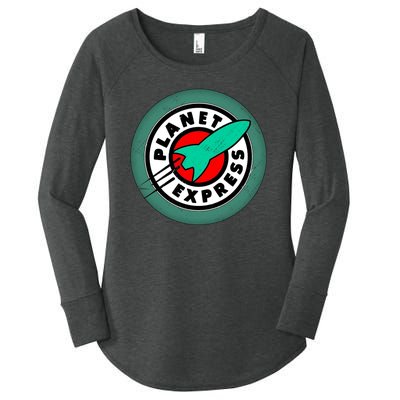 Planet Express Logo Vintage Women's Perfect Tri Tunic Long Sleeve Shirt