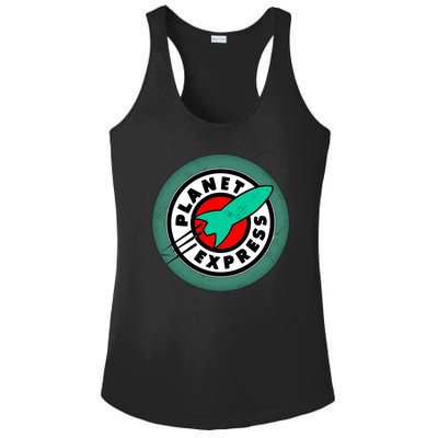 Planet Express Logo Vintage Ladies PosiCharge Competitor Racerback Tank