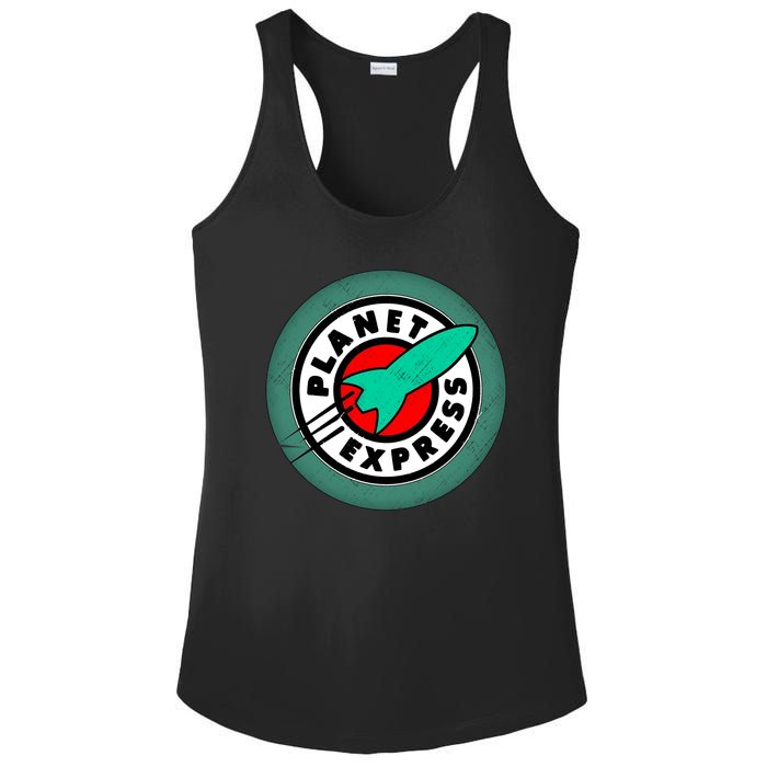 Planet Express Logo Vintage Ladies PosiCharge Competitor Racerback Tank