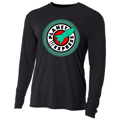 Planet Express Logo Vintage Cooling Performance Long Sleeve Crew