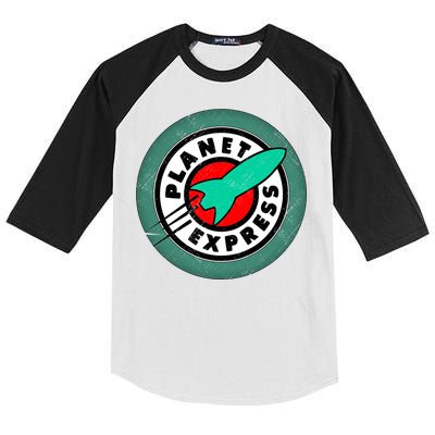 Planet Express Logo Vintage Kids Colorblock Raglan Jersey