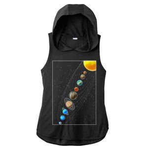 Planets Solar System Ladies PosiCharge Tri-Blend Wicking Draft Hoodie Tank