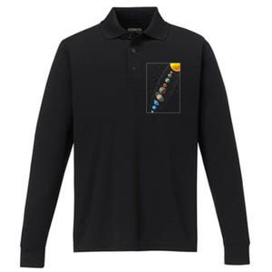 Planets Solar System Performance Long Sleeve Polo