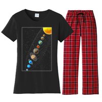 Planets Solar System Women's Flannel Pajama Set