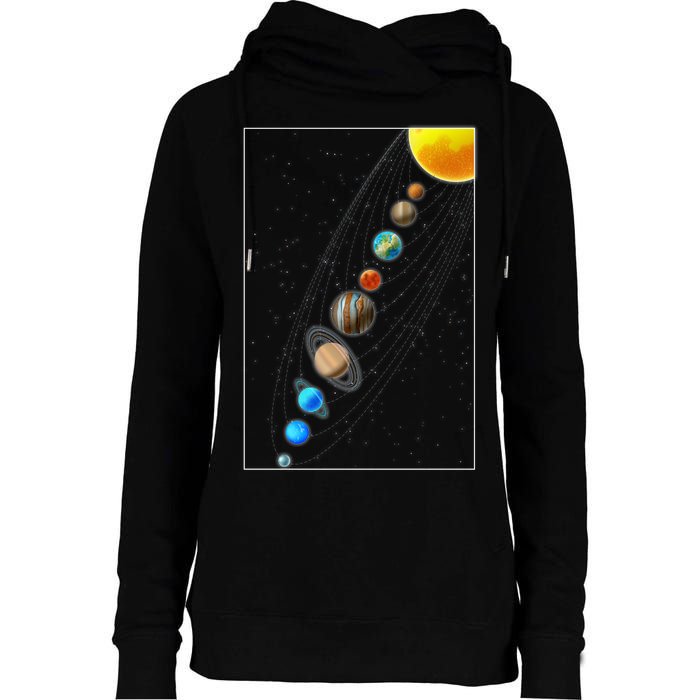 Planets Solar System Womens Funnel Neck Pullover Hood