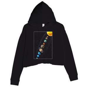 Planets Solar System Crop Fleece Hoodie