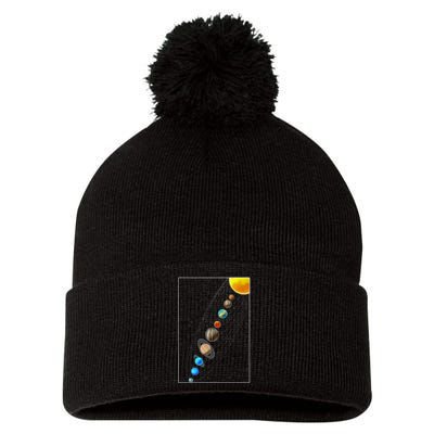 Planets Solar System Pom Pom 12in Knit Beanie
