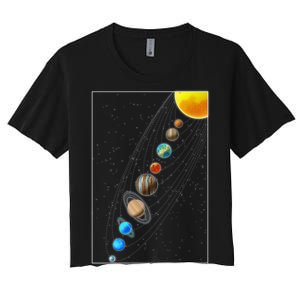 Planets Solar System Women's Crop Top Tee