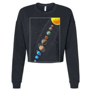 Planets Solar System Cropped Pullover Crew