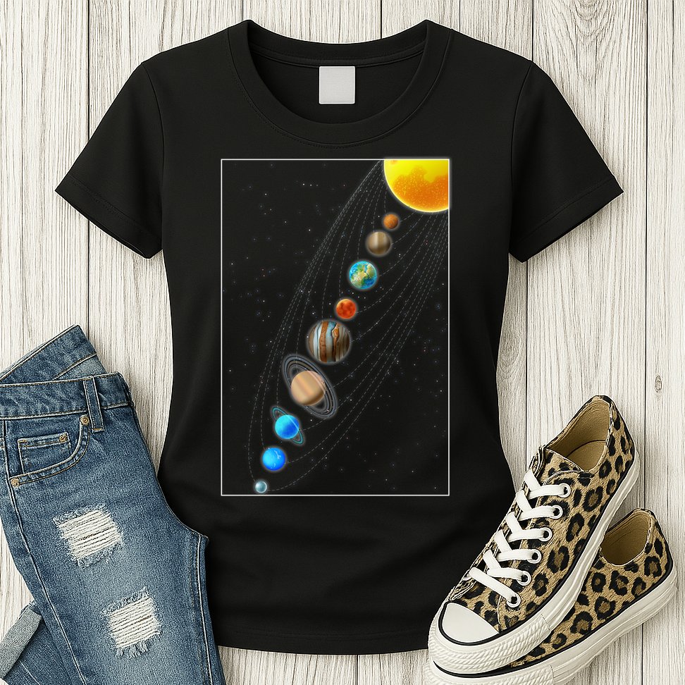 Planets Solar System Womens T-Shirt