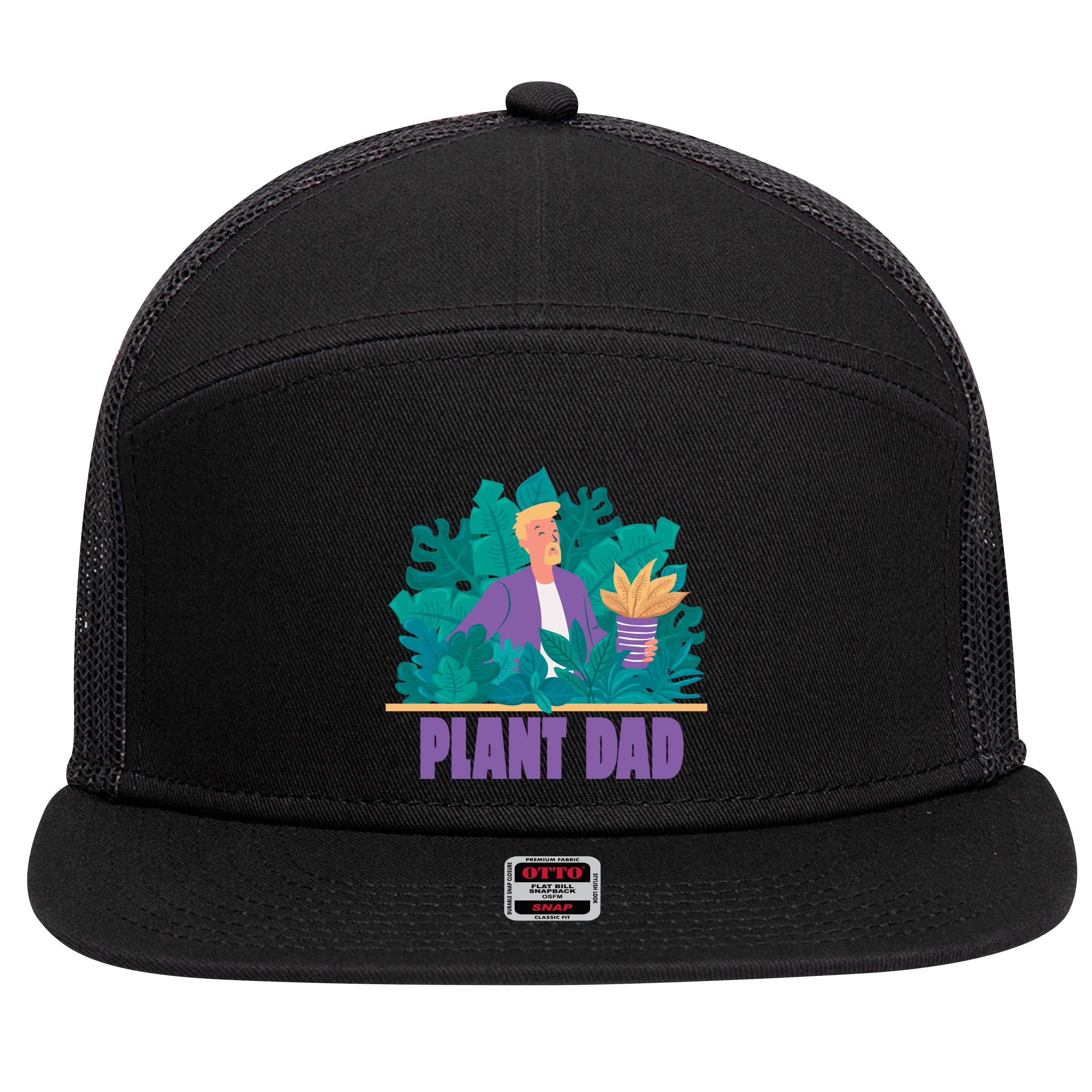 Plant Dad 7 Panel Mesh Trucker Snapback Hat