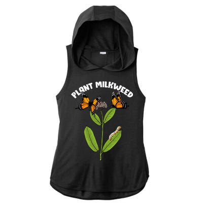 Plant Milkweed Ladies PosiCharge Tri-Blend Wicking Draft Hoodie Tank