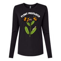 Plant Milkweed Womens Cotton Relaxed Long Sleeve T-Shirt