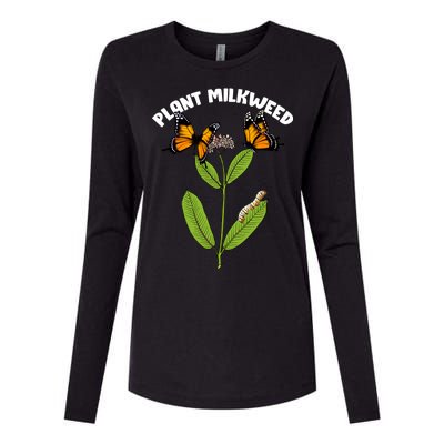 Plant Milkweed Womens Cotton Relaxed Long Sleeve T-Shirt