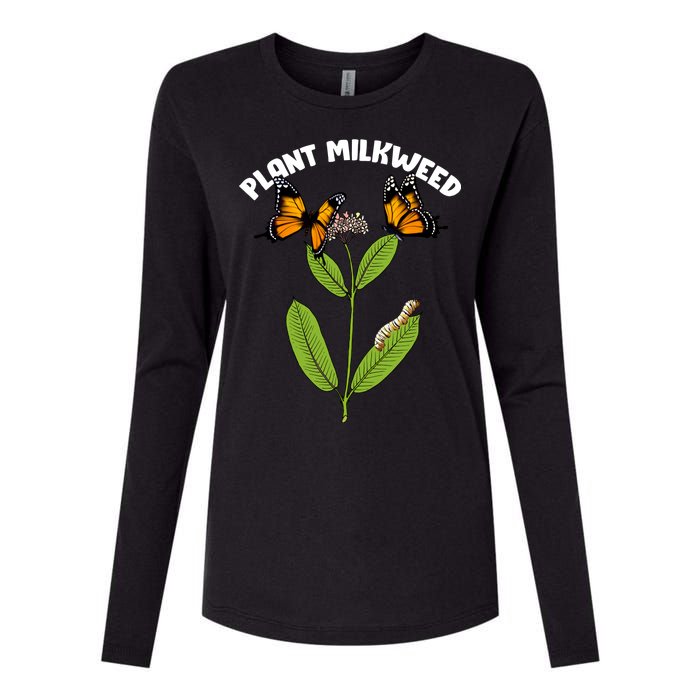 Plant Milkweed Womens Cotton Relaxed Long Sleeve T-Shirt