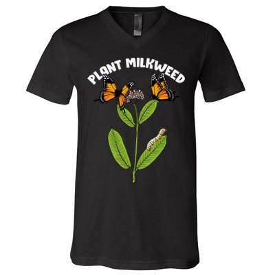 Plant Milkweed V-Neck T-Shirt