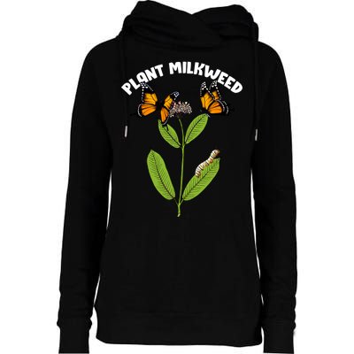 Plant Milkweed Womens Funnel Neck Pullover Hood