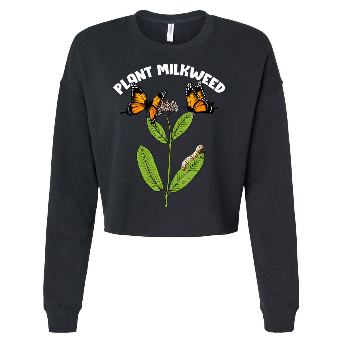 Plant Milkweed Cropped Pullover Crew