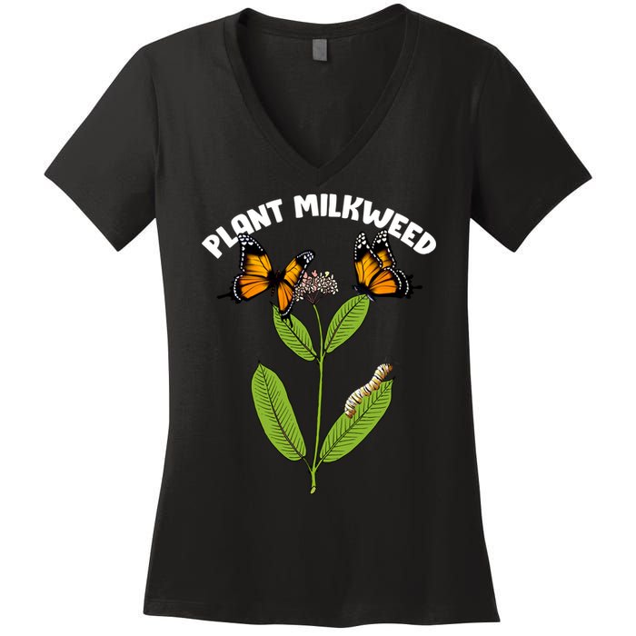 Plant Milkweed Women's V-Neck T-Shirt